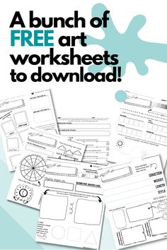 a bunch of free art worksheets to print and use for the kids's artwork