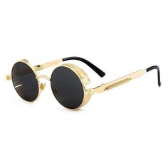 Jacob Vintage Sunglasses – SunVoss - Unique Sunglasses Shop Retro Black Metal Sunglasses, Vintage Black Metal Sunglasses, Retro Adjustable Metal Sunglasses, Adjustable Metal Retro Sunglasses, Adjustable Retro Metal Sunglasses, Vintage Gold Round Sunglasses, Vintage Gold Round Frame Sunglasses, Retro Round Frame Metal Sunglasses, Vintage Metal Sunglasses With Gradient Lenses