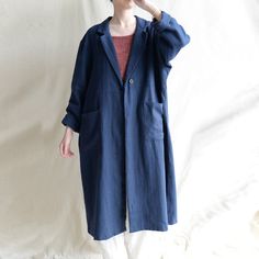 Navy Blue Linen Coat Burgundy Long Linen Duster Washed Linen Cardigan Linen Kimono Long Sleeves Jacket Washed Soft Linen Oversized Jackets Oversized Blue Cardigan With Pockets, Blue Workwear Cardigan With Pockets, Blue Linen Outerwear With Pockets, Oversized Blue Cardigan For Work, Linen Duster, Tranquil Blue, Linen Kimono, Twilight Sky, Linen Coat