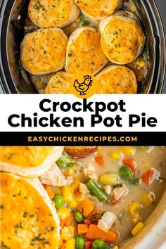 crockpot chicken pot pie is an easy and delicious dinner that's ready in under 30 minutes