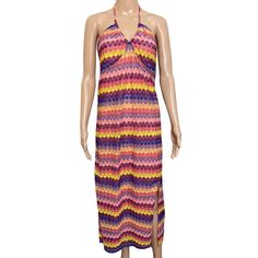 Nwt Wild Fable Knit Multicolored Dress Size Xxl Pit To Pit 15" Length From Middle 44" Shell And Lining 100% Recycled Polyester Retail $30 Size: Womens Xxl Condition: New With Tags Multicolor Stretch Halter Neck Maxi Dress, Multicolor Stretch Knit Dresses, Pink Knit Beach Dress, Stretch Multicolor Knit Dresses, Multicolor Knit Beach Dresses, Multicolor Knit Stretch Dress, Multicolor Relaxed Fit V-neck Dress, V-neck Multicolor Maxi Dress With Vibrant Print, Multicolor Non-stretch V-neck Maxi Dress