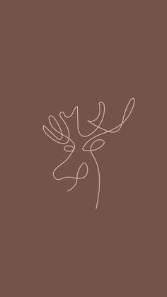 the outline of a deer's head on a brown background