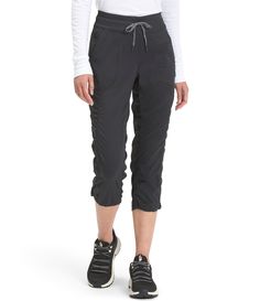 From The North Face&#x2C; these pants feature:Herringbone 4way-stretch fabricationStraight legDrop-in hand pockets with an invisible-zip pocket inside the right hand pocket2x2 rib-knit waistband with a tonal&#x2C; heather&#x2C; stretch drawstring for adjustabilityWater resistantStandard fitMoisture-wicking FlashDry™ helps keep you cool and dryNon-PFC DWR finish for added protectionTriple needle stitching for durabilityShirring on legs for s Stretch Bottoms With Functional Drawstring For Yoga, Versatile Stretch Bottoms With Functional Drawstring, The North Face Sports Bottoms With Pockets, Casual Nylon Bottoms By The North Face, Sporty Bottoms By The North Face For Sports, Sporty The North Face Bottoms For Sports, Stretch Pants With Functional Drawstring For Outdoor Activities, The North Face Sporty Bottoms For Sports, Stretch Pants With Functional Drawstring For Outdoor