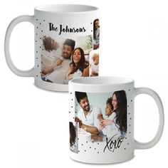 two coffee mugs with the same photo on them