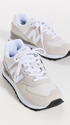 New Balance 574 Unisex Sneakers | Shopbop New Balence550, New Balance 574 White, New Blance Shoes, Neutral Color Shoes, New Balance 574 Sneakers, New Balance 515, New Balance White, Pretty Shoes Sneakers, Neutral Shoes