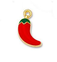 **Get this Charm for FREE with the purchase of any charm bracelet Good for charm bracelets, handbag charms, zipper pulls, and pendants, key rings, keychains and earrings. Enameled Red Chili Pepper Charm. Goldplated, hollow back. Messures 5/8 x 1/4. Zinc alloy, lead-free. Comes with jump ring not pictured. All items in stock and ships from Tennessee. Free Shipping Red Dangle Charms With Lobster Clasp, Red Enamel Jewelry With Charms, Novelty Red Charms Jewelry, Red Novelty Jewelry With Charms, Novelty Red Jewelry With Charms, Red Charms For Valentine's Day Gift, Red Valentine's Day Gift Charms, Green Charms, Red Chili Peppers