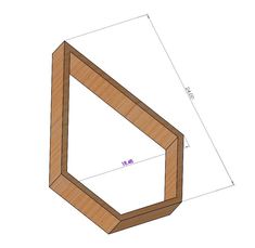 a wooden frame is shown with measurements for the top and bottom part of the frame