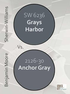 two black and white circles with the words grays harbor versus anchor gray