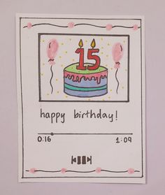 a birthday card with the number fifteen on it