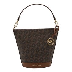 Small Empire Signature Logo Crossbody Bag Michael Kors Coated Canvas Shoulder Bag With Branded Hardware, Michael Kors Coated Canvas Shoulder Bag With Gold-tone Hardware, Monogram Canvas Crossbody Bucket Bag With Removable Pouch, Modern Brown Michael Kors Shoulder Bag, Michael Kors Gold-tone Hardware Bucket Shoulder Bag, Michael Kors Bucket Bag With Removable Pouch For Shopping, Luxury Michael Kors Crossbody Bucket Bag, Michael Kors Bucket Shoulder Bag With Detachable Strap, Michael Kors Bucket Bag With Detachable Strap