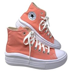 Converse Chuck Taylor Move Platform Flamingo Canvas Women's Shoes Casual A03544c Brand New With Box No Lid. 100% Authentic! The Next Best Thing To Walking On A Literal Cloudthe All Star Move. An Ultra-Lightweight Platform Brings Bold Lift And Comfort To Your Look Without Weighing You Down. Because Let’s Face It, You’ve Got Things To Do. Durable Canvas Upper For That Classic Chucks Look And Feel Ortholite Cushioning Helps To Provide Optimal Comfort A Lightweight, Molded Platform Adds Height Witho Pink Slip-on Platform Sneakers Casual, Pink Casual Slip-on Platform Sneakers, Casual Pink Slip-on Platform Sneakers, Summer High-top Sneakers With Laces, Casual Pink High-top Canvas Shoes, Summer Casual Low-top Wedge Sneakers, Casual Low-top Summer Wedge Sneakers, Casual Low-top Wedge Sneakers For Summer, Orange Converse High-top Sneakers With Vulcanized Sole