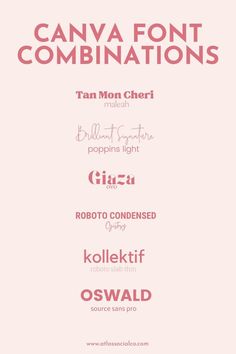 the font and numbers for canva font combinations