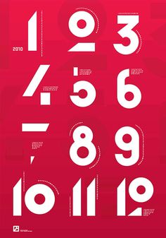 the numbers are arranged in white on a red background, and there is no image to describe