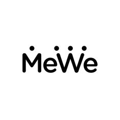 the word mewe is written in black on a white background