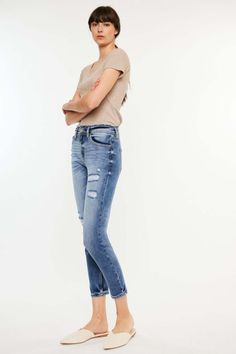 The High Rise Distressed Mom Jeans are a must-have addition to your denim collection. With a flattering high-rise waist, these jeans provide a classic and chic silhouette. The distressed detailing adds a touch of edginess and a lived-in feel to your look. Crafted from quality denim material, these jeans are both durable and on-trend. Pair them with a cropped top and sneakers for a casual day out, or dress them up with heels for a night out. Features: Distressed, Pocketed, Washed Stretch: Slightl Non-stretch High Waist Distressed Jeans, Pre-washed Light Wash Cotton Jeans, Pre-washed Light Wash Rigid Denim Jeans, Non-stretch Distressed Medium Wash Jeans, Medium Wash Pre-washed Cotton Jeans, Distressed Mom Jeans, Farm Clothes, Cardigan Crop Top, Two Piece Swimwear