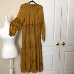 Reposhing This Item I Purchased From @Jennychonski. Loved It, But Ready To Rotate For Something New. Questions? Leave A Comment Below! Bohemian Brown Floor-length Maxi Dress, Anthropologie Dress, Lace Sleeves, Anthropologie, High Neck, Balloons, Maxi Dress, Womens Dresses, Lace