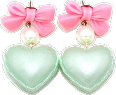 Cute Heart Earrings For Valentine's Day Wedding, Cute Heart Earrings For Wedding On Valentine's Day, Cute Wedding Earrings For Valentine's Day, Valentine's Day Gift Kawaii Heart Earrings, Cute Heart Earrings For Party, Cute Heart Charm Earrings For Party, Cute Party Earrings With Heart Charm, Pastel Kawaii Jewelry Perfect For Gifts, Kawaii Pastel Jewelry For Gifts