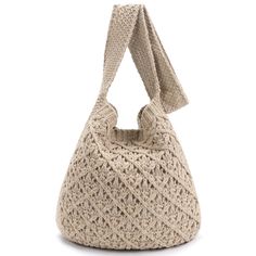 PRICES MAY VARY. Material: The crochet purse is crafted from cotton fabric, lightweight, soft and durable. And the handle features with good quality and good-bear that crochet beach bag is not easy to fall off. Large Capacity Knit Tote Bag: The crochet purses for women size is 13.7 x 22.8 in/35 x 58cm (including handle length), and the crochet tote has ample space to hold an iPad, wallet, magazine, cellphones, umbrella, sunglasses, cosmetics and more, keep your stuff safe and bring more convenie Crochet Beach Bags, Tote Bag Aesthetic, Knitting Tote Bag, Knitting Tote, Bag Aesthetic, Hippie Bags, Woven Handbags, Crochet Tote Bag, Boho Bags