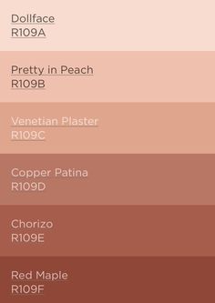 shades of pink, peach and brown with the words pretty in peach written below them