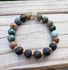 yoga instructor gift, healing gemstone bracelet, essential oil bracelet, stress relief gift, jasper bracelet, lava rock bracelet, courage Oil Bracelet, Beaded Bracelet Ideas, Beaded Eye, Lava Rock Bracelet, Essential Oil Bracelet, Lava Bead Bracelet, Healing Stones Jewelry, Healing Gemstone Bracelets, Aromatherapy Jewelry