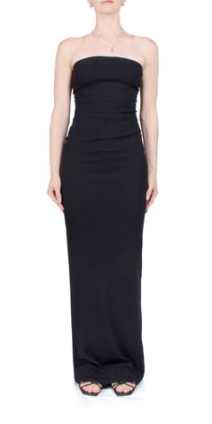 This black tube maxi dress from Éterne offers a versatile essential for everyday wear. made from a butter soft ribbed cotton and modal blend it ensures a slim fit and maxi length for comfort and style. as the go-to brand for closet staples Éterne delivers on both practicality and fashion with this dress.    details:    - color: black  - 48% cotton 48% modal 4% spandex  - vendor code: cb405-04  - fits true to size designed for a slim fit  - model is 5ft 5in and is wearing a size s Tube Maxi Dress, Tube Maxi Dresses, Spring Knits, Black Tube, Maxi Dress Black, Dreamy Dress, Closet Staples, Black Maxi Dress, Designer Outfits Woman