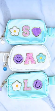 Personalized Nylon Patch Bag Girls Letter Patch Bag Toddler Chenille Patch Bag Chenille Patch Fanny for Kid Name Fanny Pack Patch Crossbody - Etsy Bag With Patches, 7th Birthday Party Ideas, Chenille Patch, Patch Hat, Stoney Clover