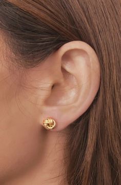 Beautiful Gold Earrings, Gold Knot Earrings, Gold Earrings Indian, Minimalist Earrings Gold, Modern Gold Jewelry, Bony Levy