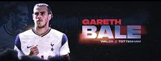 a man standing in front of a dark background with the words, gareth bale