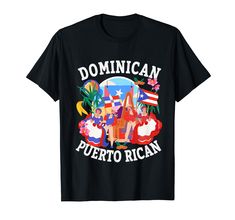 a black t - shirt with an image of the mexican american flag and castle on it