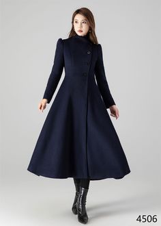 Couture Coats, Fit And Flare Coat, Wool Winter Coat, Wool Coat Women, Long Wool Coat, Single Breasted Coat, Jumpsuit Elegant, Dress Design Sketches, Long Sleeves Coats