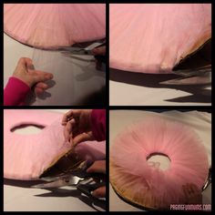 the process of making a pink ballerina costume