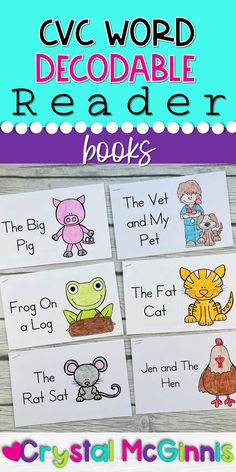 the cvc word decoable reader books are great for beginning and ending sounds with pictures