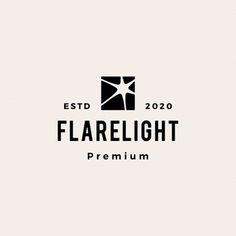 a black and white logo with the words, flarelight premium written on it