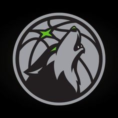 the minnesota lynx logo is shown on a black and gray background with green stars in the center