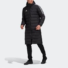 adidas Tiro21L Down Football Hood Warm Down Jacket Men's Black GM5245 - KICKS CREW Black Sport Coat For Cold Weather And Winter, Black Sport Coat For Winter Cold Weather, Adidas Winter Techwear Outerwear, Adidas Outerwear For Winter Outdoor Activities, Adidas Outerwear For Outdoor Winter Activities, Adidas Outerwear With Double-lined Hood For Streetwear, Black Sports Outerwear With Ribbed Cuffs, Black Sport Coat For Cold Weather, Black Sportswear Outerwear With Double-lined Hood