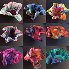 nine different types of flower petals are shown in multiple colors and shapes, each with an individual's own design