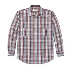 Filson's Washed Feather Cloth Shirt is an extra-soft version of the classic, all-natural shirt that’s been a warm-weather staple for decades. When the day heats up, there’s nothing more comfortable against your skin than lightweight 100% cotton, and with this heavily-prewashed variant, you can enjoy that exceptional comfort from the first day. The tight weave of our 3-oz. Feather Cloth gives it a strength and durability that belies its light weight. Since the mid-1990s our customers have relied on our Feather Cloth shirts for protection and comfort on fishing trips, safaris and other hot-weather adventures. In one extreme case, a Feather Cloth Shirt may have actually saved a life: 'Thank you for making a durable and comfortable shirt which doubles as a life preserver. While wade fishing in Classic Long Sleeve Outdoor Shirt, Relaxed Fit Shirt With Pockets For Ranch, Classic Brown Shirt For Casual Gatherings, Classic Brown Tops For Outdoor, Classic Brown Top For Outdoor, Relaxed Fit Cotton Shirt For Ranch, Collared Shirt For Ranch In Fall, Classic Plaid Shirt For Outdoor, Classic Relaxed Fit Shirt For Outdoor