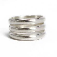 Three Sterling Silver Stacked Ring Band, Size 7 US https://kathybankston.com/products/three-sterling-silver-stacked-ring-band-size-7-us Stacked Sterling Silver Rings In Silver, Everyday Silver Stacked Rings, Silver Stackable Wide Band Ring, Everyday Stacked Silver Rings, Silver Stackable Round Band, Sterling Silver Wide Band Stackable Rings With Polished Finish, Everyday Silver Stackable Rings With Thick Band, Silver Thick Band Stackable Rings, Adjustable Silver Stackable Wide Band Ring