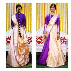 Full Sleeves Blouse with Half saree drape Saree Designs Latest For Wedding, Blouse Full Sleeves, Saree For Bride, Saree Designs Latest, Lehanga Saree, Bride Saree, Netted Blouse Designs