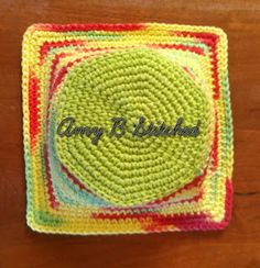 a crocheted coaster on a wooden surface with the words granny's bridled