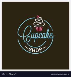 cupcake shop logo design with lettering