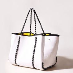 White Shoulder Weekender Bag For Travel, White Weekender Bag With Double Handle For Travel, Large Capacity White Travel Bag, White Double Handle Weekender Bag For Travel, Summer White Shoulder Bag For On-the-go, White Travel Bag With Double Handle, White Large Capacity Travel Bag, Trendy White Travel Bag, Casual White Shoulder Bag For Travel