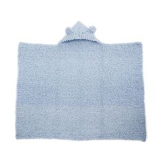 a blue towel with a bow on the front and back of it, against a white background