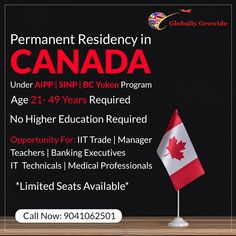 a canadian flag on a desk with the words permanent residence in canada