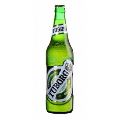 an image of a green beer bottle with the word turbora on it's side