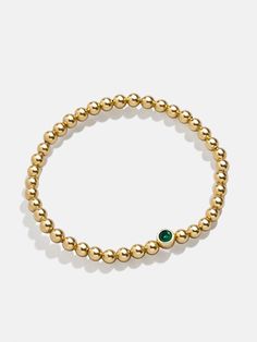 Elevate your everyday jewelry stack with the 18K Gold Birthstone Pisa Bracelet. Featuring your signature birthstone, this gold bracelet is the perfect blend of personal and chic. Dainty, delicate, and crafted out of 18k gold plated sterling silver, celebrate your birth month year round. This bracelet features 4mm beads. Jewelry Stack, Emerald Bracelet, Stacked Jewelry, Birthstone Bracelets, Birth Month, Everyday Jewelry, Bracelet Stack, Gold Plated Sterling Silver, Pisa