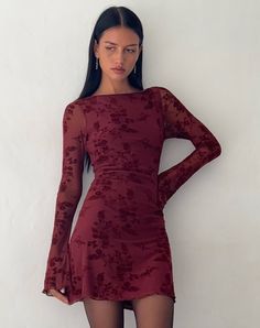 Red Print Hoco Dress, Cheap Floral Print Holiday Dress, Party Dresses Fall Colors, Cheap Elegant Mini Dress For Fall, Fall Party Dresses 2022, Long Sleeve Mini Flare Dress, Winter Party Dresses Lace, Cheap Burgundy Dress For Night Out, Long Sleeve Starstruck Dress