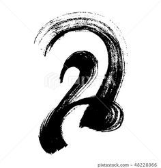 the number two drawn in black ink on a white background - csp8796