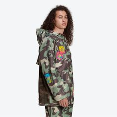 Adidas X Jeremy Scott Windbreaker Jacket Camouflage Xl Underarm To Underarm 27 Inches Length 33 Inches Sleeve 27 Inches Measurements Laying Flat Adidas Originals And Jeremy Scott Continue Their Ongoing Partnership With Their Introduction Of The Windbreaker. The Polyester-Constructed Silhouette Is Breathable For All Times Of Wear And Incorporates A High-Neck Zip-Up Design For Adjustability. Elastic Cuffs And Hem Are Placed For Further Detail, While The Hood Features Bungee Components And A Netted National Park Ranger, Half Zip Windbreaker, Team Jackets, Windbreaker Jacket Mens, Mesh Jacket, Soccer Tennis, Y2k Men, Adidas Windbreaker, Quarter Zip Jacket