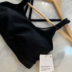 Brand New Lululemon Energy Black Sports Bra Tags Included Black Energy, Lululemon Energy Bra, Gym Fits, Lululemon Sports Bra, Black Sports Bra, Women's Intimates, Lululemon Athletica, Sports Bra, Gym